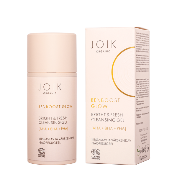 JOIK Organic Re-Boost Glow AHA+BHA+PHA Kirgastav ja värskendav näopesugeel 100 ml