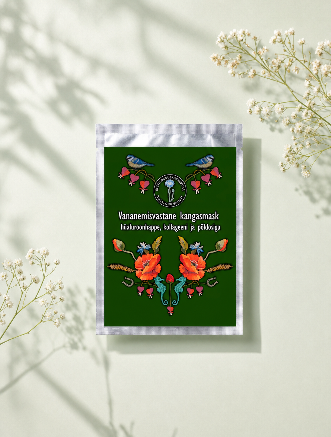 Vananemisvastane kangasmask hüaluroonhappe, kollageeni ja põldosiga- Buduaar lemmik 2026!
